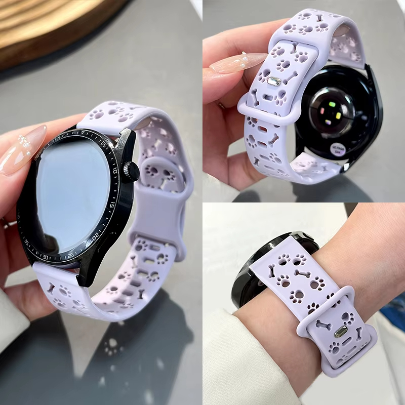Titan Smartwatch Accessories - 20/22mm uitgeholde hondenpootband voor Samsung Galaxy