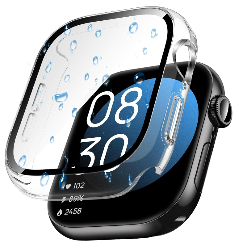 Smartwatch Band Accessories - Glas+hoesje voor Apple Watch 44mm 40mm