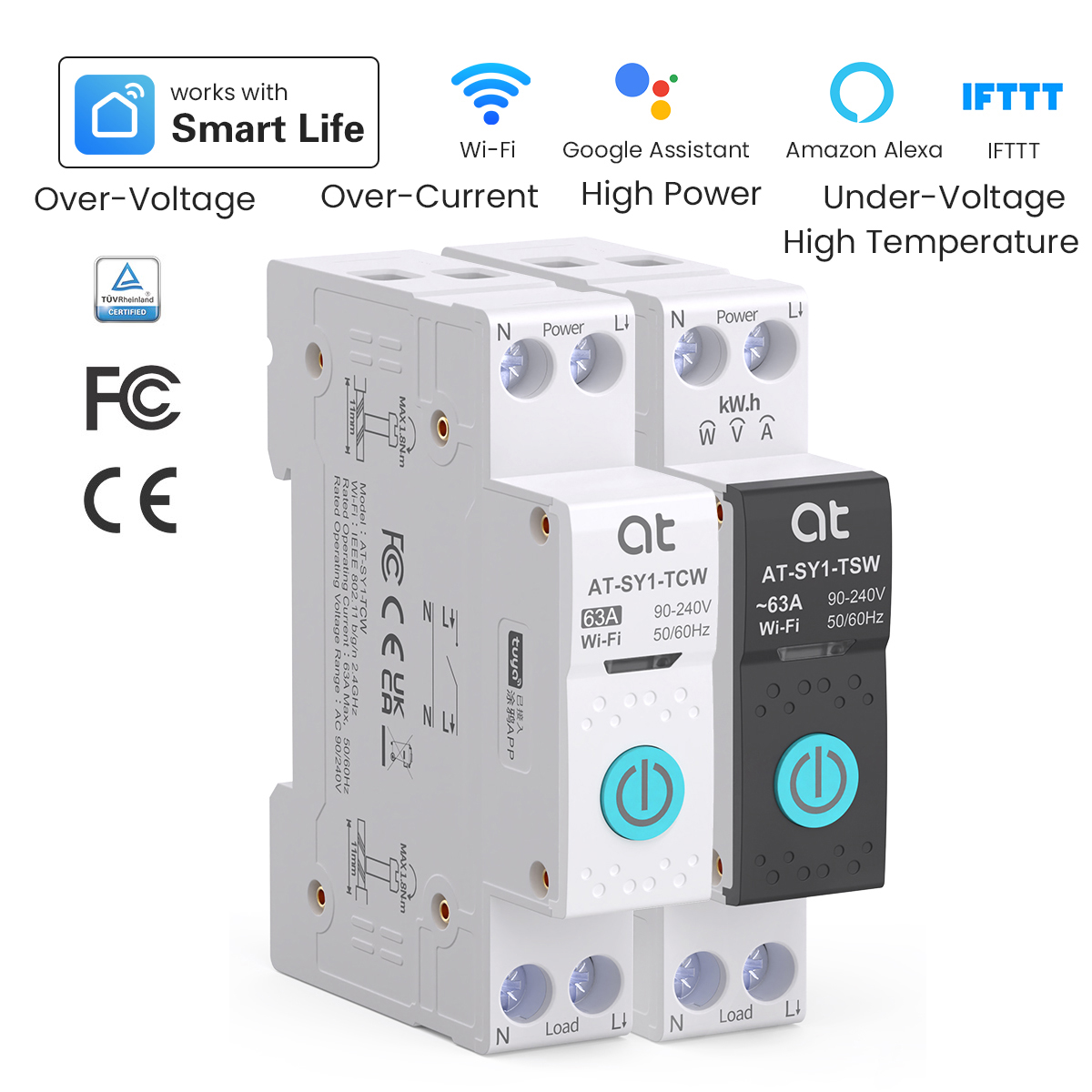Smart Accessories - Tuya WiFi Stroomonderbreker Smart 1P +