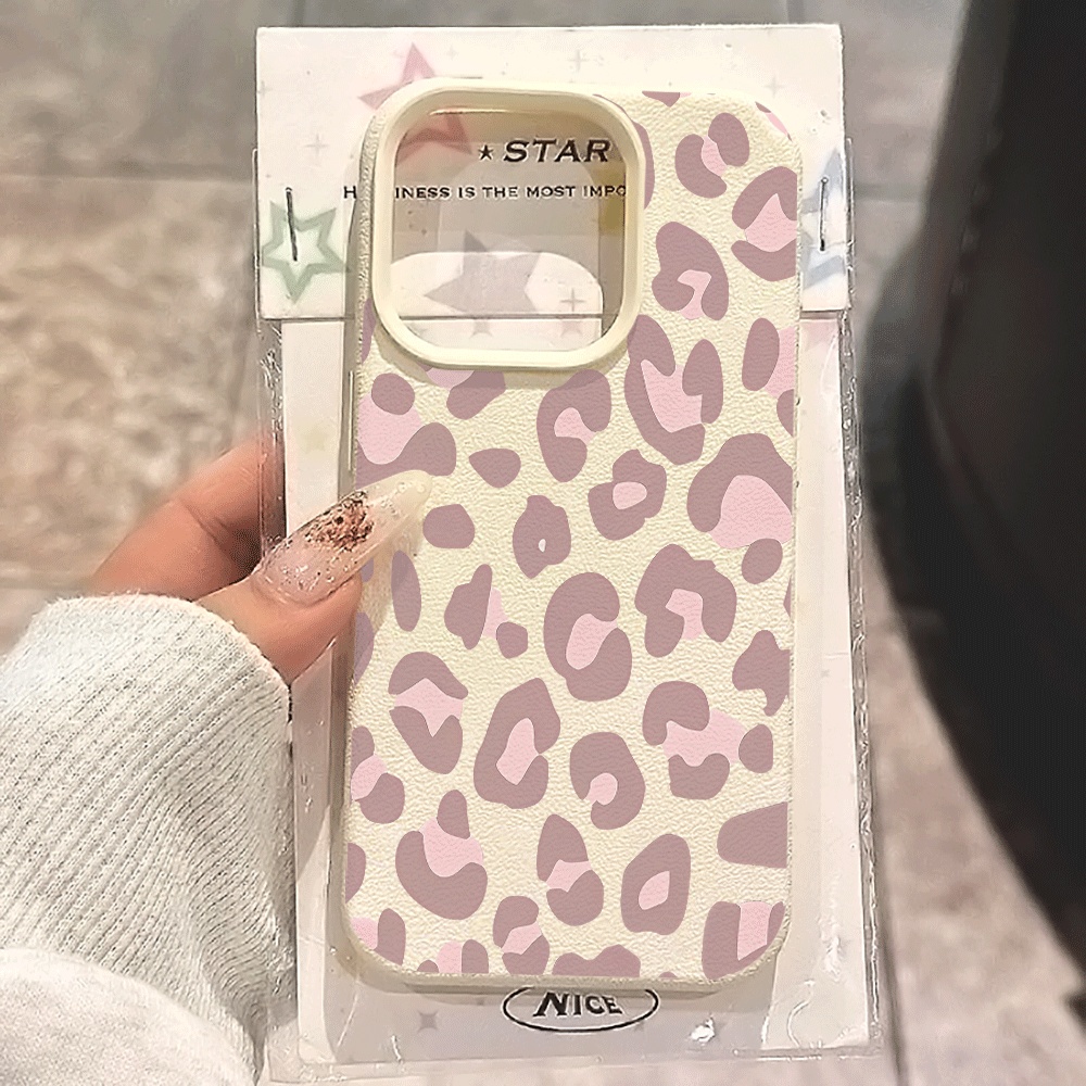Apple Iphone 15 - Paarse luipaardprint telefoonhoesje voor iPhone 17