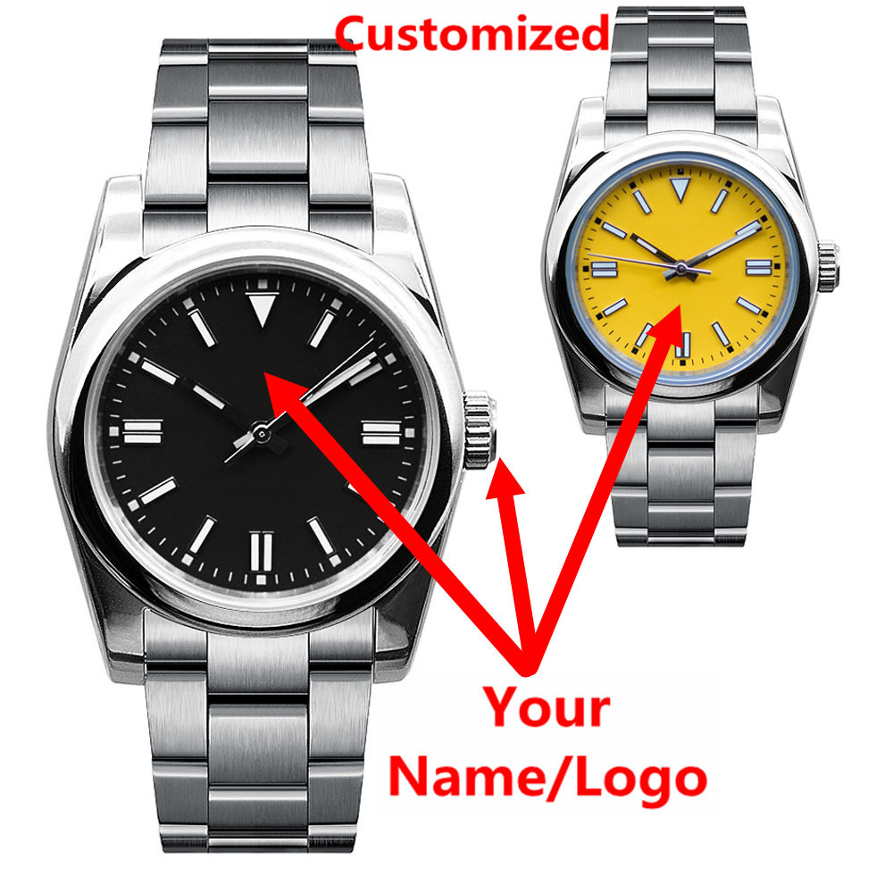Accessories With Watch - Aangepast logo herenhorloge saffier luxe NH35/miyota