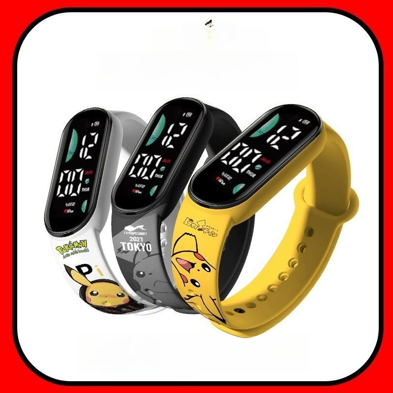 Accessories With Watch - Pokémon cartoonpatroon digitaal horloge studenten lichtgevend
