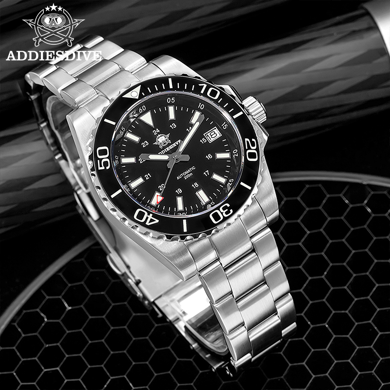 Accessories With Watch - Addiesdive Herenhorloge 8215 Mechanisch Saffier Lichtgevend