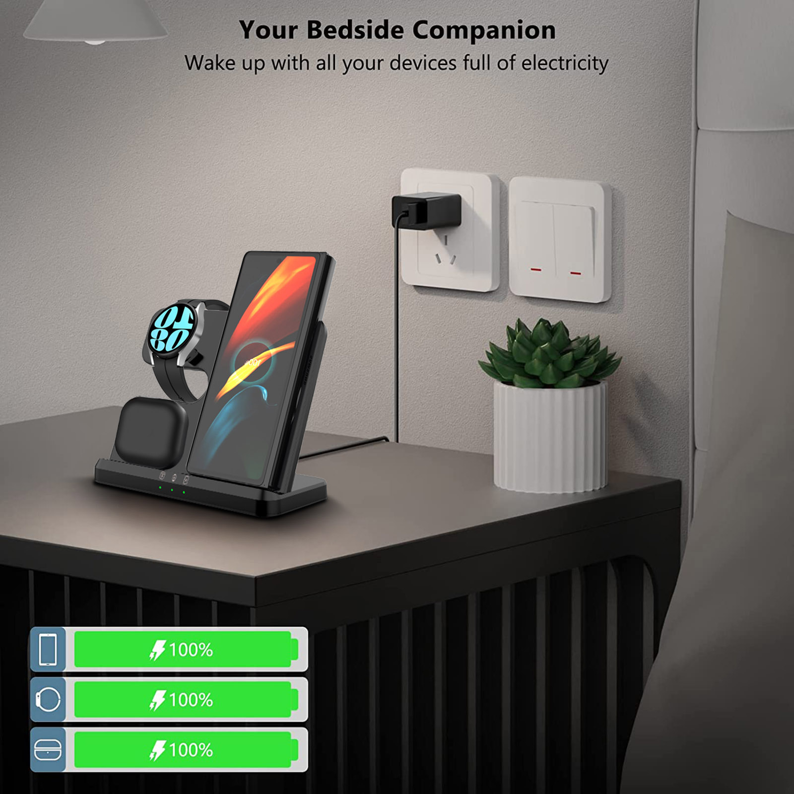Draadloze oplader 3-in-1 stand - Smartwatch Ac recensie en prijs