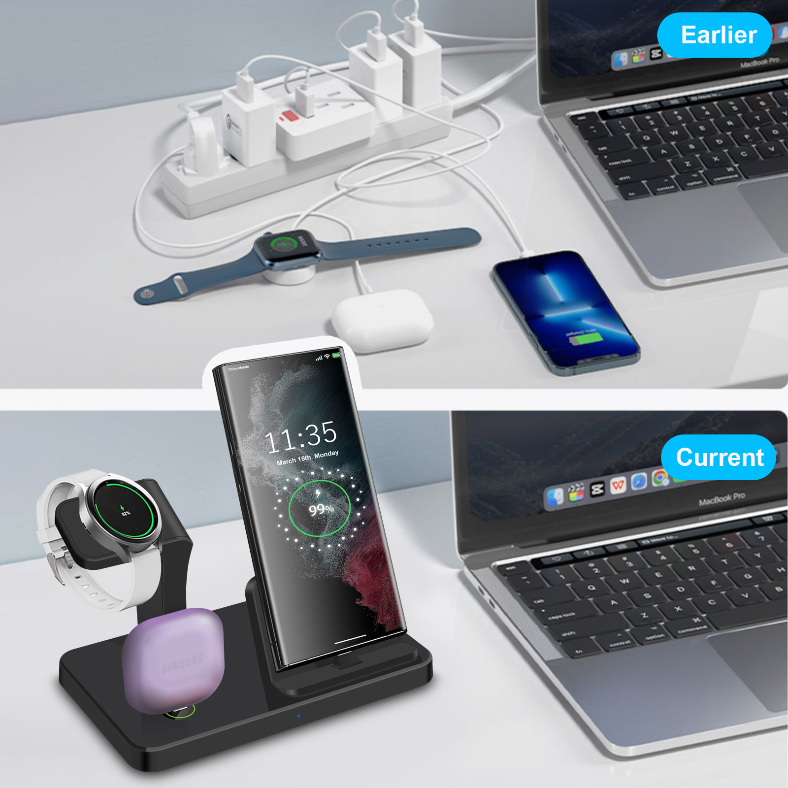 3-in-1 Type C-poort draadloze  - Smartwatch Ac recensie en prijs